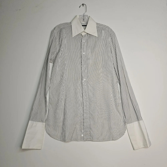 Gucci Other - Gucci Striped Long Sleeve Dress Shirt Men Size 15.5 Eu 39